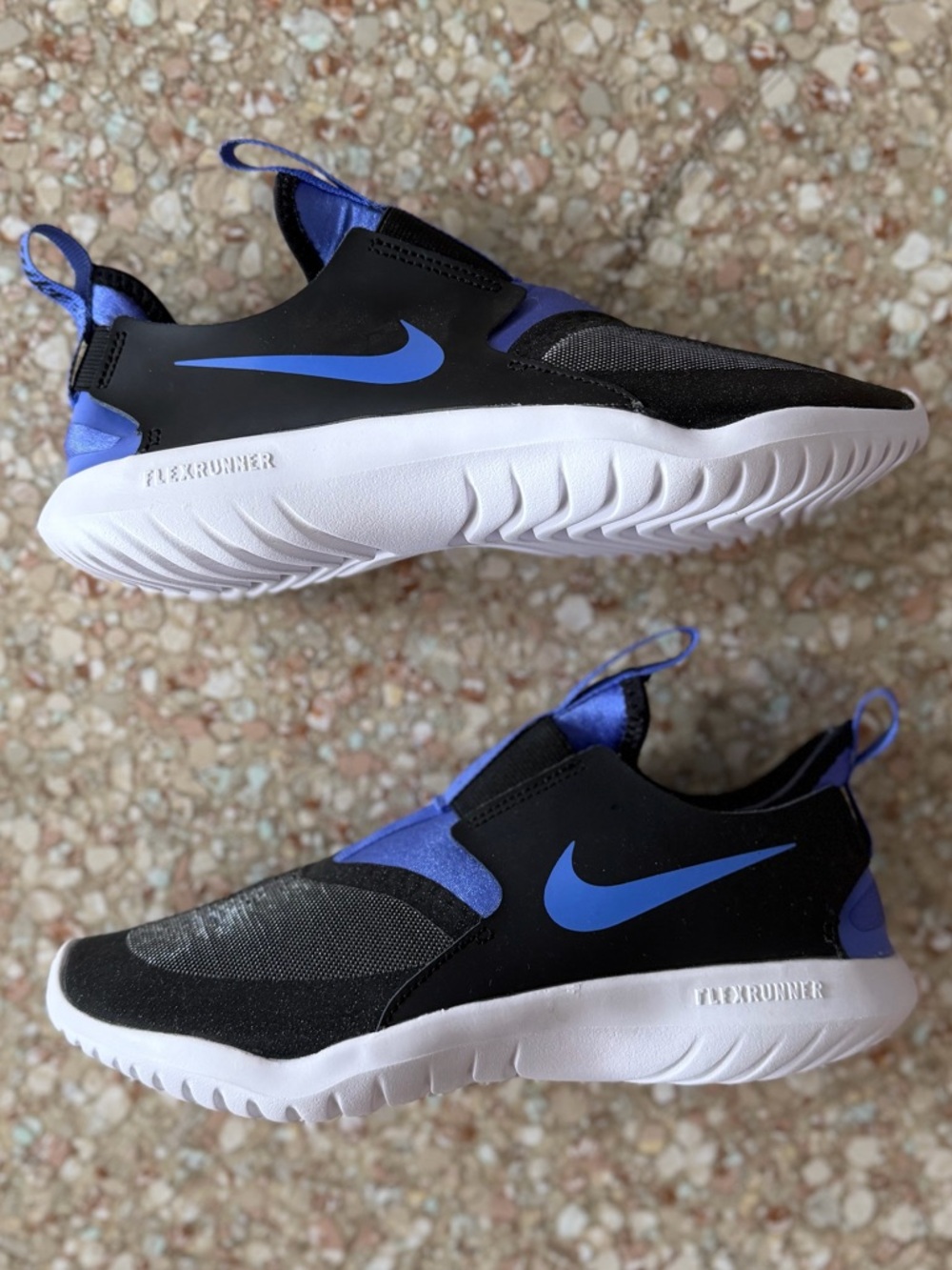 Nike Kids Slip-On Flex Runner Sneakers - Black & Blue